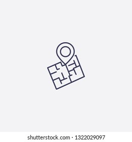 Outline map icon illustration isolated vector sign symbol