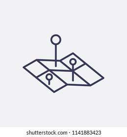 Outline map icon illustration,vector location sign symbol