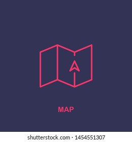 Outline map icon.map vector illustration. Symbol for web and mobile