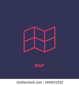 Outline map icon.map vector illustration. Symbol for web and mobile