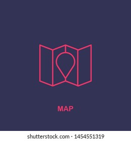 Outline map icon.map vector illustration. Symbol for web and mobile