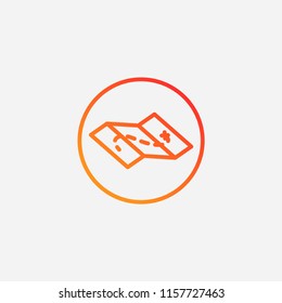 Outline map icon,gradient illustration,vector location sign symbol