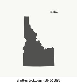 Outline Map Idaho Isolated Vector Illustration Stock Vector (Royalty ...