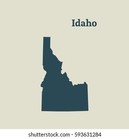 Outline Map Idaho Isolated Vector Illustration Stock Vector (royalty 