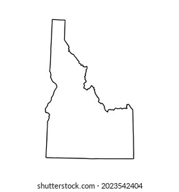 Outline map of Idaho white background. USA state,  vector map with contour.