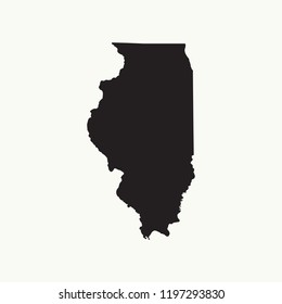 Outline map of Illinois. Isolated vector illustration.