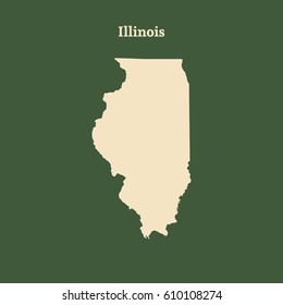 Outline map of Illinois. Isolated vector illustration.