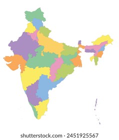 Outline of the map of India