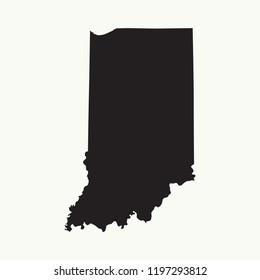 Outline map of Indiana. Isolated vector illustration.