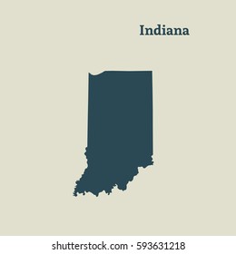 Outline map of Indiana. Isolated vector illustration.