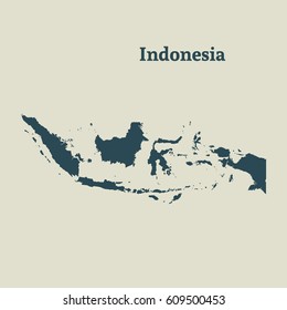 Outline map of Indonesia. Isolated vector illustration.