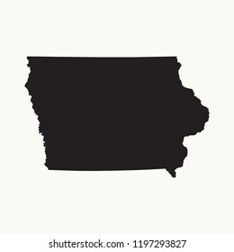 Outline map of Iowa. Isolated vector illustration.