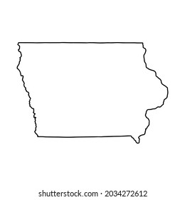 Outline Map Iowa White Background Usa Stock Vector (Royalty Free ...