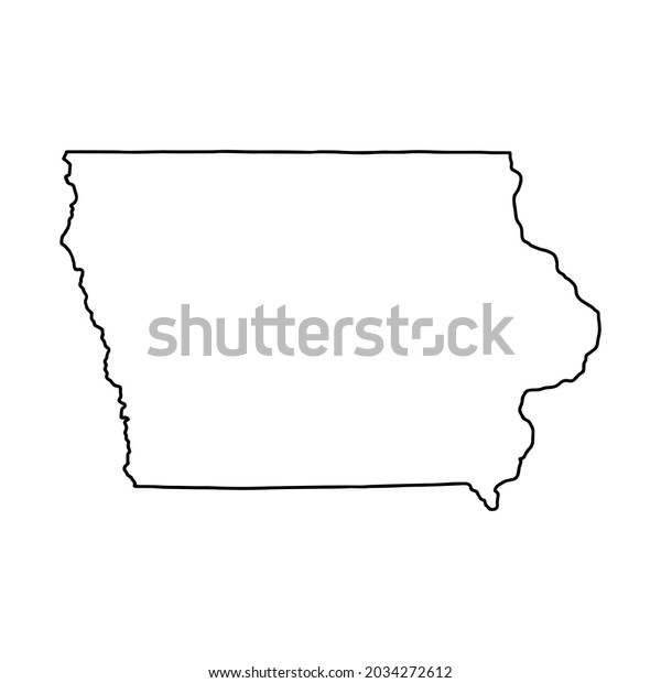 Outline Map Iowa White Background Usa Stock Vector (Royalty Free ...