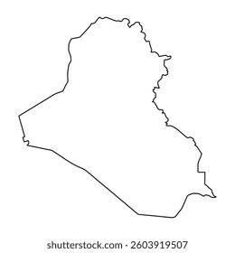 Outline Map of Iraq borders perfect for educational use