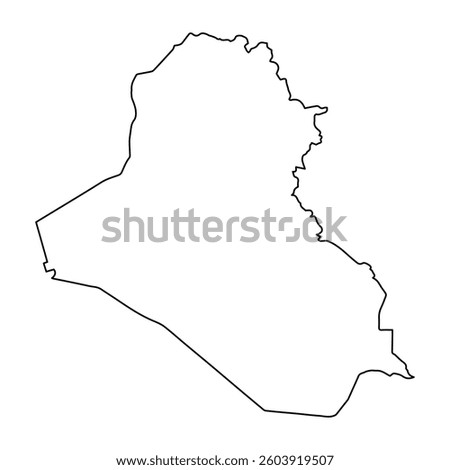 Outline Map of Iraq borders perfect for educational use