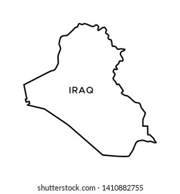 Outline Map of Iraq Vector Design Template. Editable Stroke