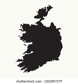 Outline map of Ireland. Isolated vector illustration.