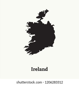 Outline map of Ireland. Isolated vector illustration.