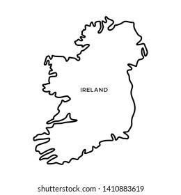 Outline Map of Ireland Vector Design Template. Editable Stroke