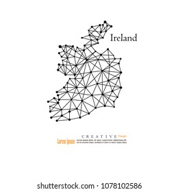 outline map of  Ireland. vector illustration.