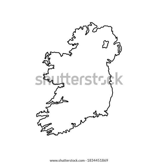 Outline Map Ireland White Background Vector Stock Vector (Royalty Free