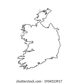 Outline map of Ireland  without Northern Ireland white background. Vector map with contour.