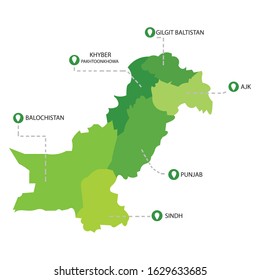 Outline map of Islamic Republic of Pakistan and location of Location of provice