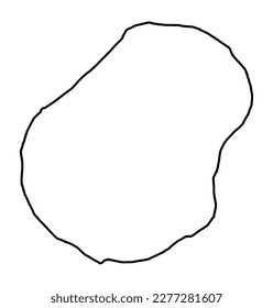 Outline map of the island of Nauru set over a white background