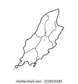 Outline map of Isle of Man map white background. Vector, European state map with contour.