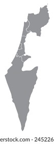 Outline of the map of Israel
