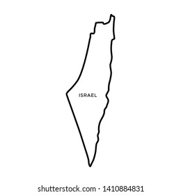 Outline Map of Israel Vector Design Template. Editable Stroke