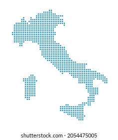 Outline map of Italy from dots