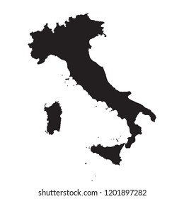 Outline map of Italy. Isolated vector illustration.