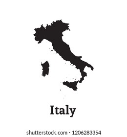 Outline map of Italy. Isolated vector illustration.
