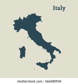 Outline map of Italy. Isolated vector illustration.