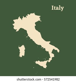 Outline map of Italy. Isolated vector illustration.