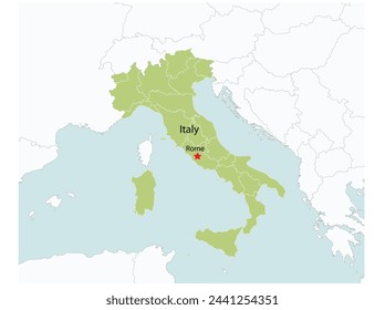 Outline of the map of Italy with regions