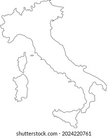 Outline Map of Italy Vector Design Template. Editable Stroke. black and white vector illustration isolated