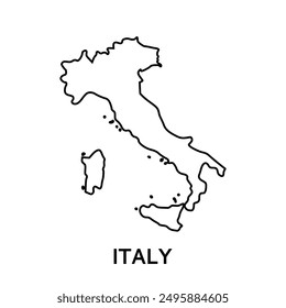 mapa esquemático. Mapa de Italia. Ilustración vectorial.