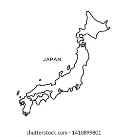 Japon Carte Mince Ligne . Simple Illustration Vectorielle De Carte Japon  Isolé Sur Fond Blanc Clip Art Libres De Droits, Svg, Vecteurs Et  Illustration. Image 88125973