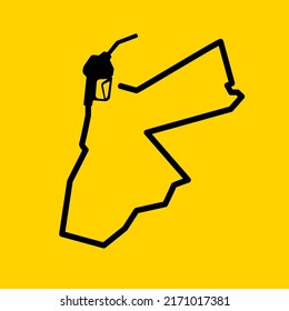 Outline map of jordan made from a petrol gas pump