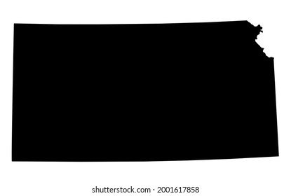 Outline map of Kansas. Isolated vector illustration.
