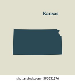 Outline Map Kansas Isolated Vector Illustration Stock Vector (Royalty ...