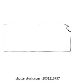 Outline Map Kansas White Background Usa Stock Vector (Royalty Free ...