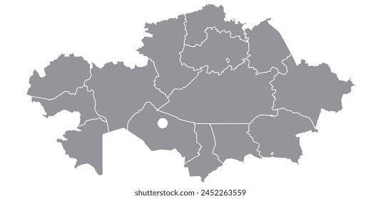 Outline of the map of Kazakhstan