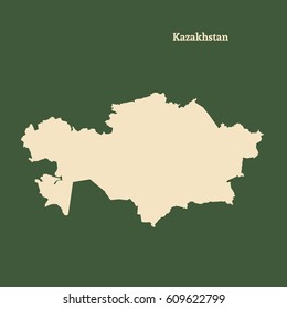 Outline map of Kazakhstan. Isolated vector illustration.