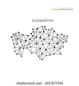 outline map of Kazakhstan. vector illustration.