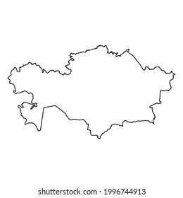 Rahmenplan Kasachstans weißer Hintergrund. Vektorplan mit Umriss.