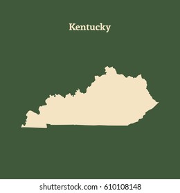 Outline map of Kentucky. Isolated vector illustration.